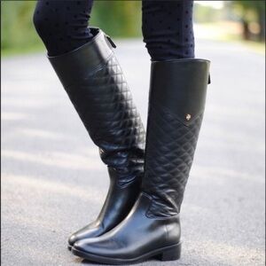 Tory Burch Claremont Quilted Tall Riding Boots